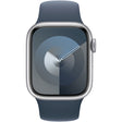 Apple Watch Series 9, GPS, 41mm, Carcasa Silver Aluminium, Storm Blue Sport Band - S/M (albastru) - NotebookGsm