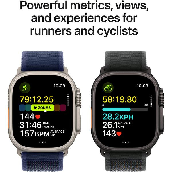 Apple Watch Ultra 2, GPS, Cellular, Carcasa Natural Titanium 49mm, Blue Trail Loop - M/L