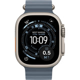 Apple Watch Ultra 3, GPS, Cellular, Carcasa Natural Titanium 49mm, Ancor Blue Ocean Band