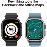 Apple Watch Ultra 3, GPS, Cellular, Carcasa Natural Titanium 49mm, Ancor Blue Ocean Band