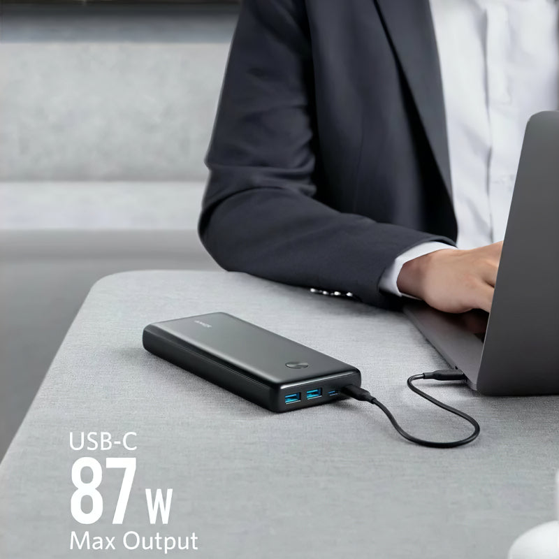 Baterie Externa Anker PowerCore III Elite, 25600mAh, 87W, QC + PD, 2 x USB-A - 2 x USB-C, Neagra A1291H11