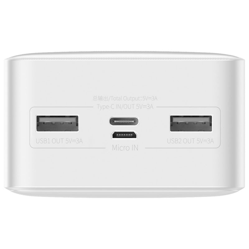 Baterie Externa Baseus Bipow, 30000mAh, 15W, 1 x USB-C - 2 x USB-A, Alba PPBD050202