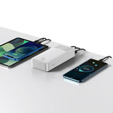 Baterie Externa Baseus Bipow, 30000mAh, 15W, 1 x USB-C - 2 x USB-A, Alba PPBD050202