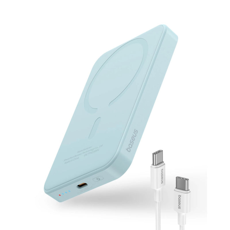 Baterie Externa Baseus Magnetic Mini Air, 5000mAh, 20W, PD + FQI, 1 x USB-C, Albastra P10022107313-00