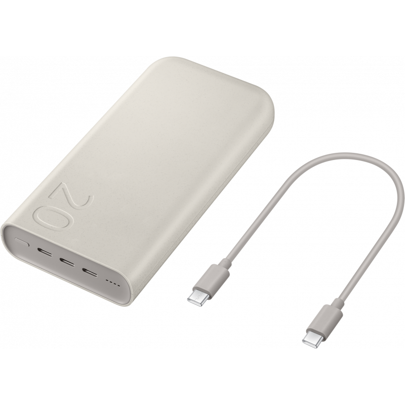 Baterie Externa Samsung, 20000mAh, 45W, PD, 3 x USB-C, Bej EB-P4520XUEGEU