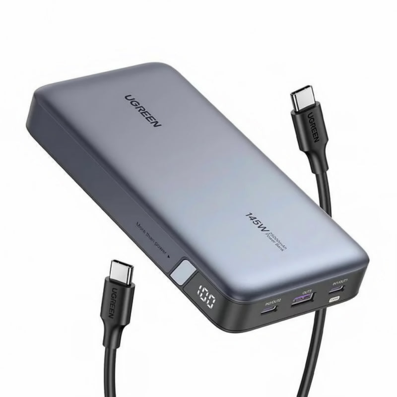 Baterie Externa UGREEN PB205, 25000mAh, 145W, QC + PD, 1 x USB-A - 2 x USB-C