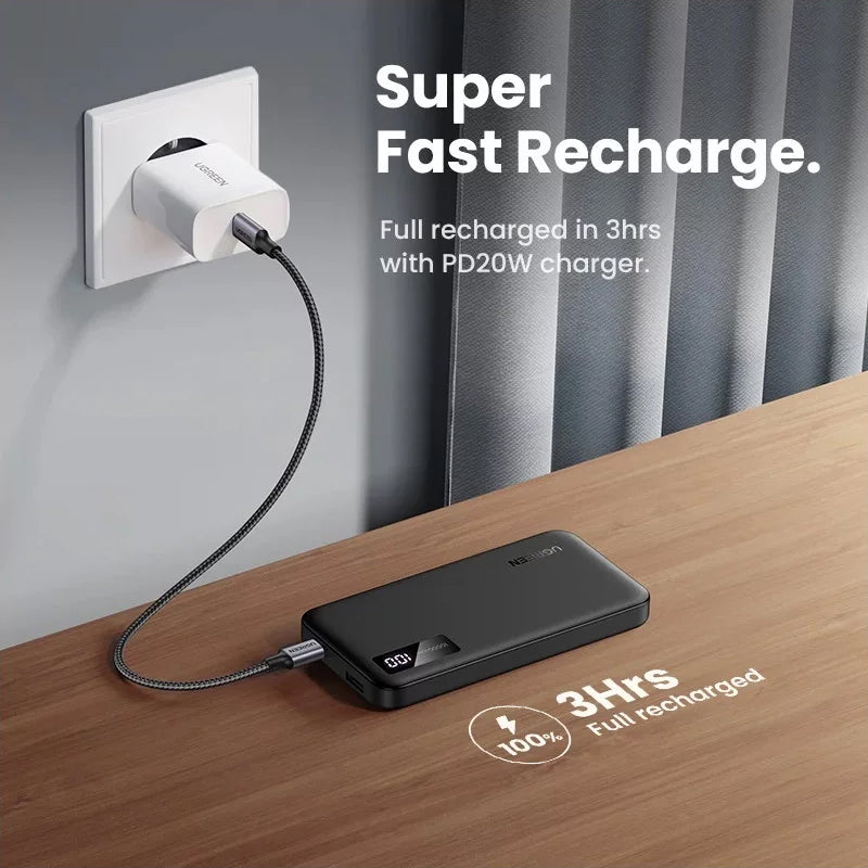 Baterie Externa UGREEN PB311, 10000mAh, 22.5W, QC + PD, 1 x USB-C - 2 x USB-A