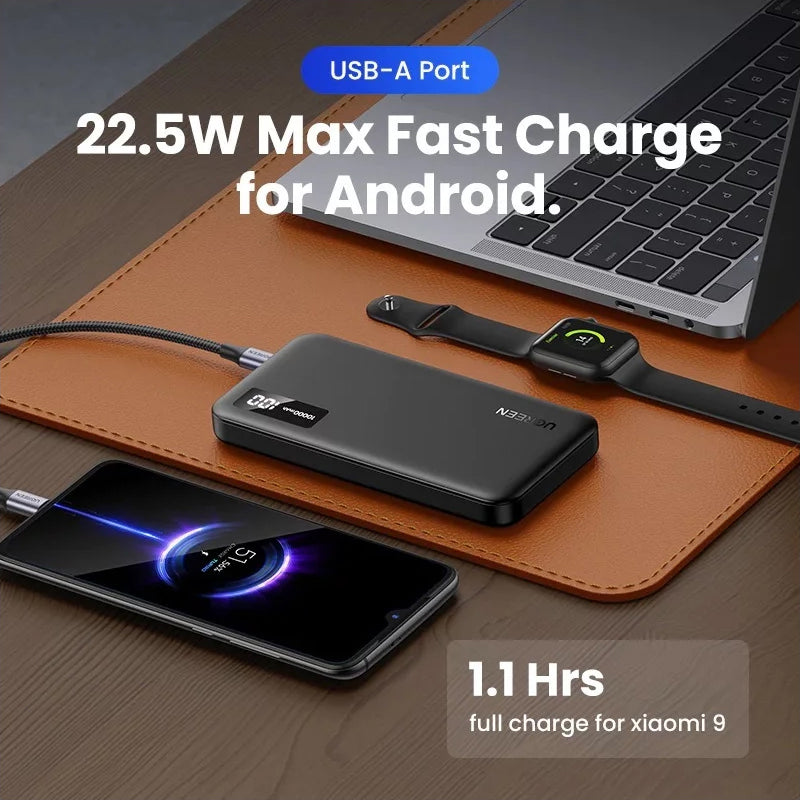 Baterie Externa UGREEN PB311, 10000mAh, 22.5W, QC + PD, 1 x USB-C - 2 x USB-A