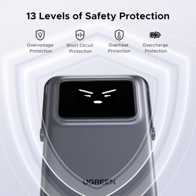 Baterie Externa Wireless UGREEN PB572 Uno, 10000mAh, 20W, PD + FQI, 1 x QI - 1 x USB-C