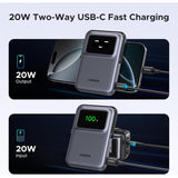 Baterie Externa Wireless UGREEN PB572 Uno, 10000mAh, 20W, PD + FQI, 1 x QI - 1 x USB-C