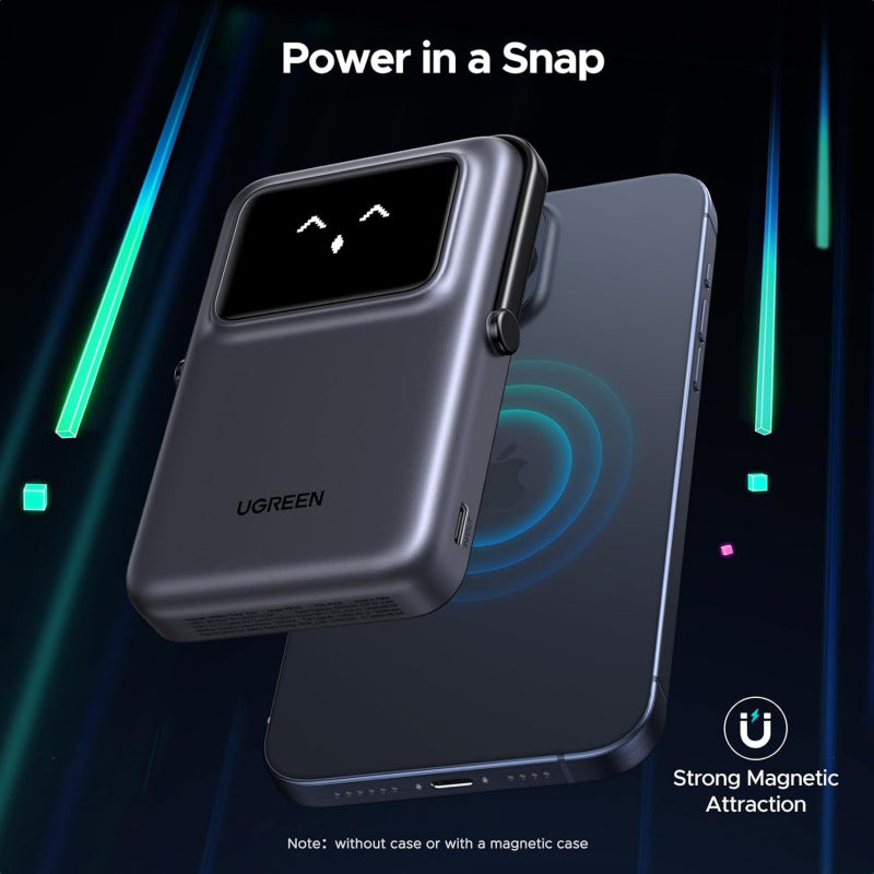Baterie Externa Wireless UGREEN PB572 Uno, 10000mAh, 20W, PD + FQI, 1 x QI - 1 x USB-C