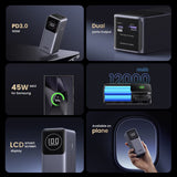 Baterie Externa UGREEN PB724, 12000mAh, 100W, QC + PD, 1 x USB-A - 1 x USB-C