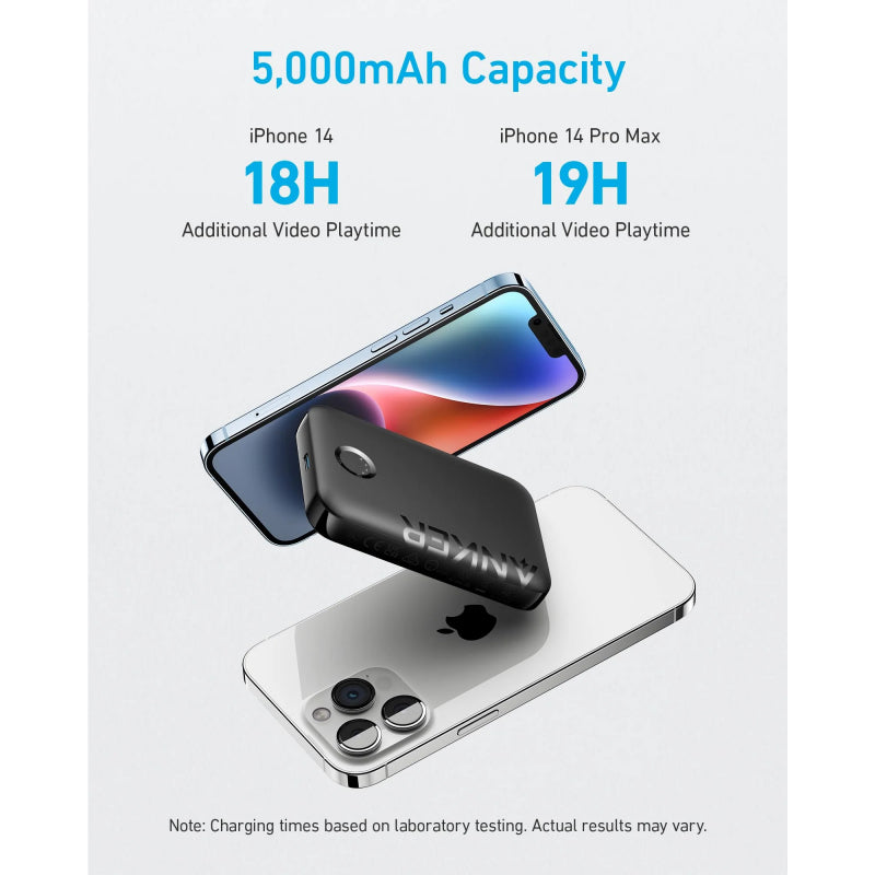 Baterie Externa Wireless Anker 321 MagGo, 5000mAh, 7.5W, 1 x QI, Neagra A1616G11