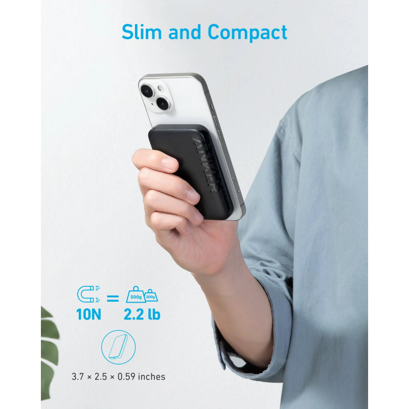 Baterie Externa Wireless Anker 321 MagGo, 5000mAh, 7.5W, 1 x QI, Neagra A1616G11