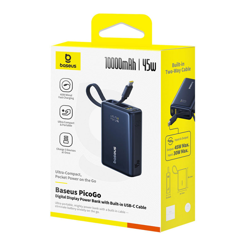 Baterie Externa Wireless Baseus PicoGo, 5000mAh, 20W, PD + FQI, 1 x QI - 1 x USB-C, Neagra P10076802123-00