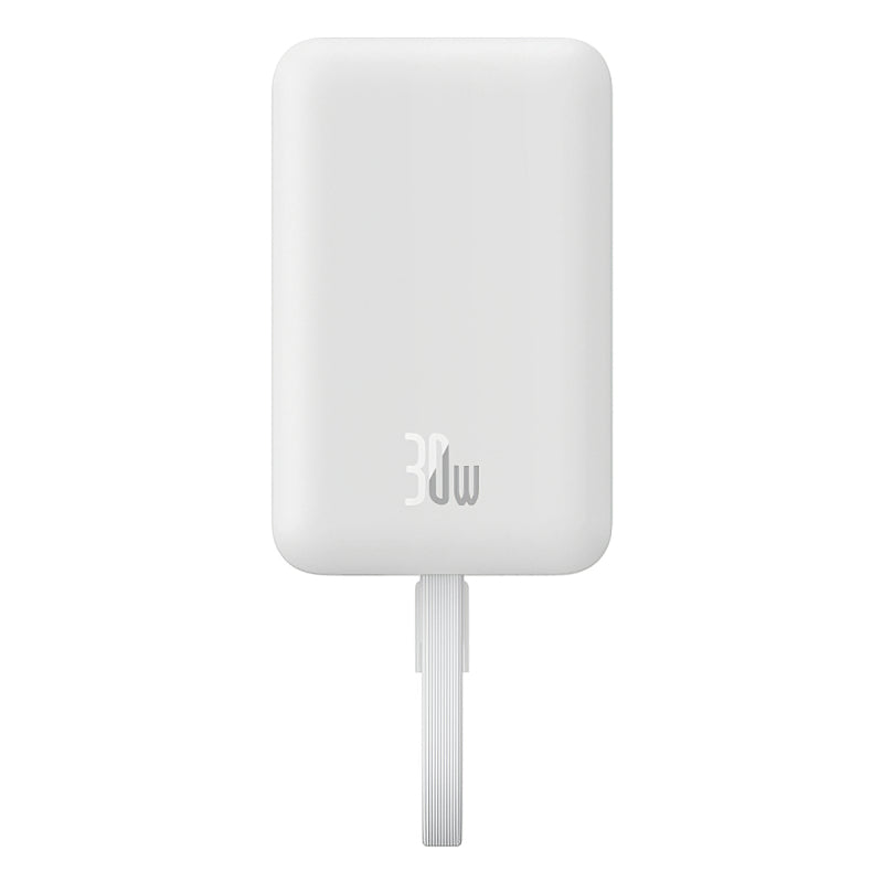 Baterie Externa Wireless Baseus Magnetic Mini, 10000mAh, 30W, PD + FQI, 1 x QI - 2 x USB-C, Alba P1002210B223-00