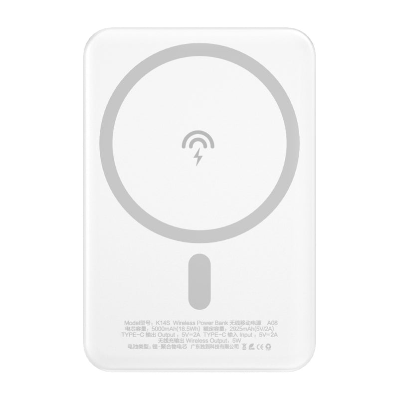 Baterie Externa Wireless Dudao K14S, 5000mAh, 10W, PD + QI, 1 x QI - 1 x USB-C