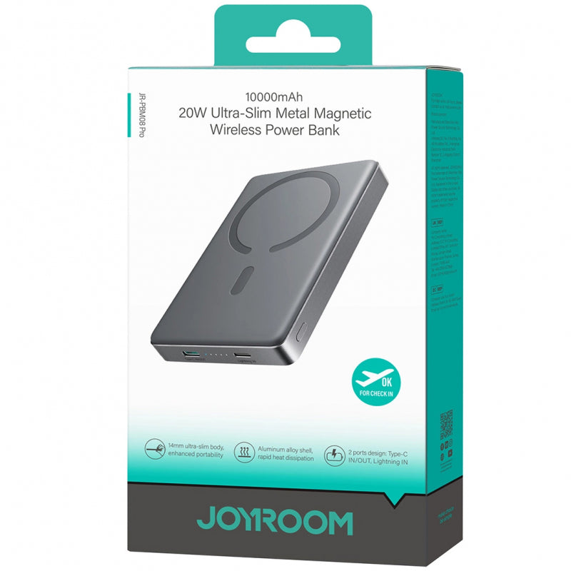 Baterie Externa Wireless Joyroom JR-PBM08 Pro, 10000mAh, 20W, PD + FQI, 1 x QI - 1 x USB-C