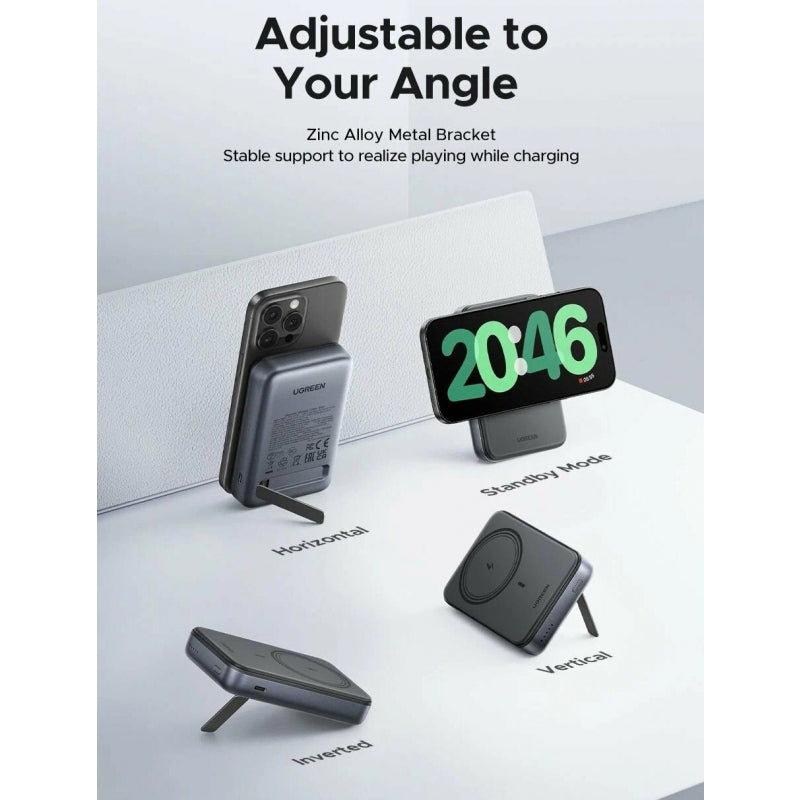 Baterie Externa Wireless UGREEN PB562, 10000mAh, 20W, PD + FQI, 1 x QI - 1 x USB-C