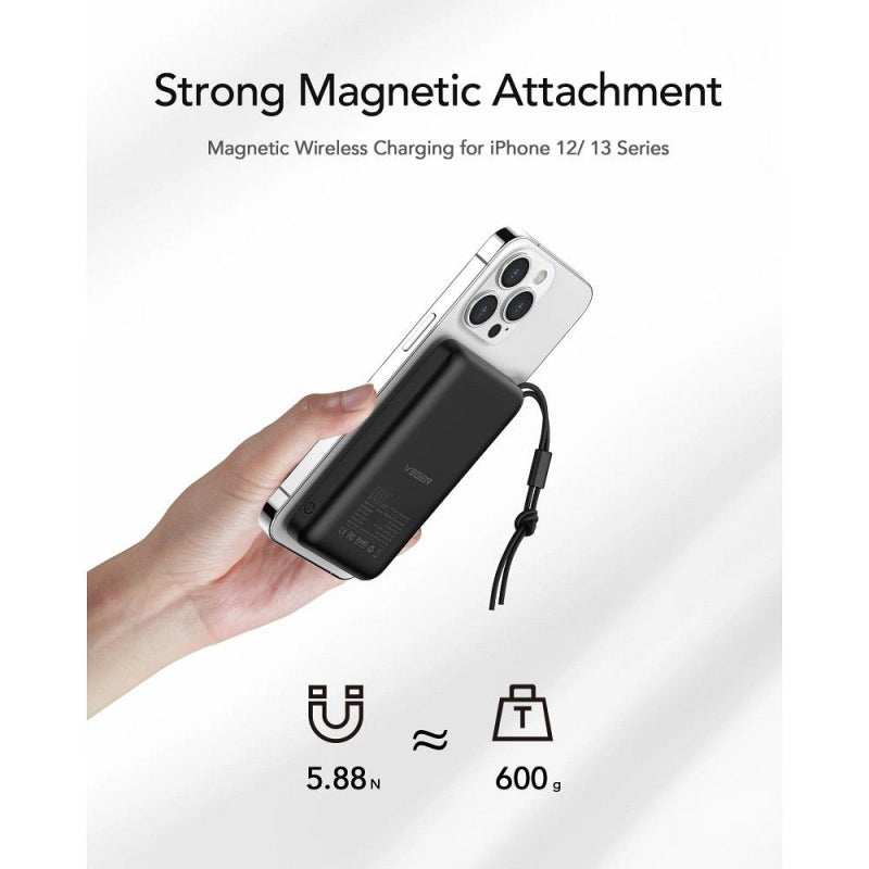 Baterie Externa Wireless Veger VP1151 / W1151, 10000mAh, 22.5W, QC + PD + FQI, 1 x QI - 1 x USB-A - 1 x USB-C