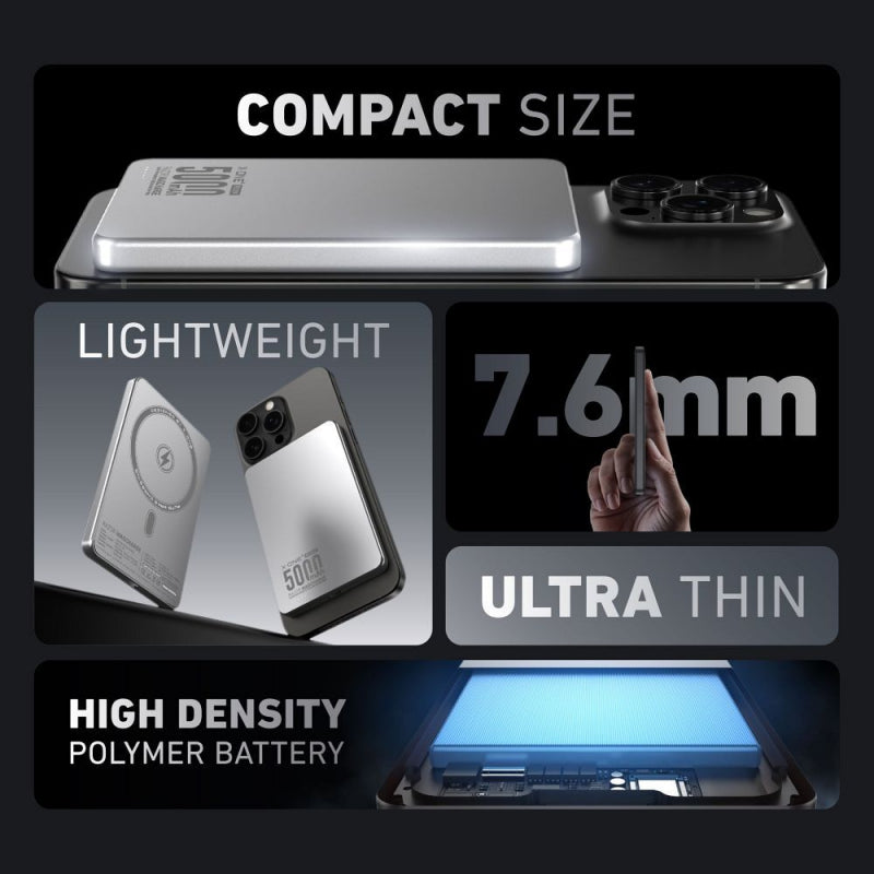 Baterie Externa Wireless X-One Razor Magcharge Ultraslim, 5000mAh, 15W, FQI, 1 x QI