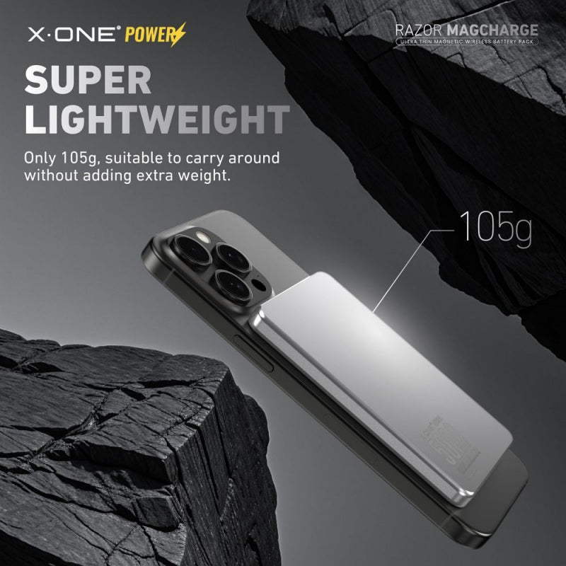 Baterie Externa Wireless X-One Razor Magcharge Ultraslim, 5000mAh, 15W, FQI, 1 x QI