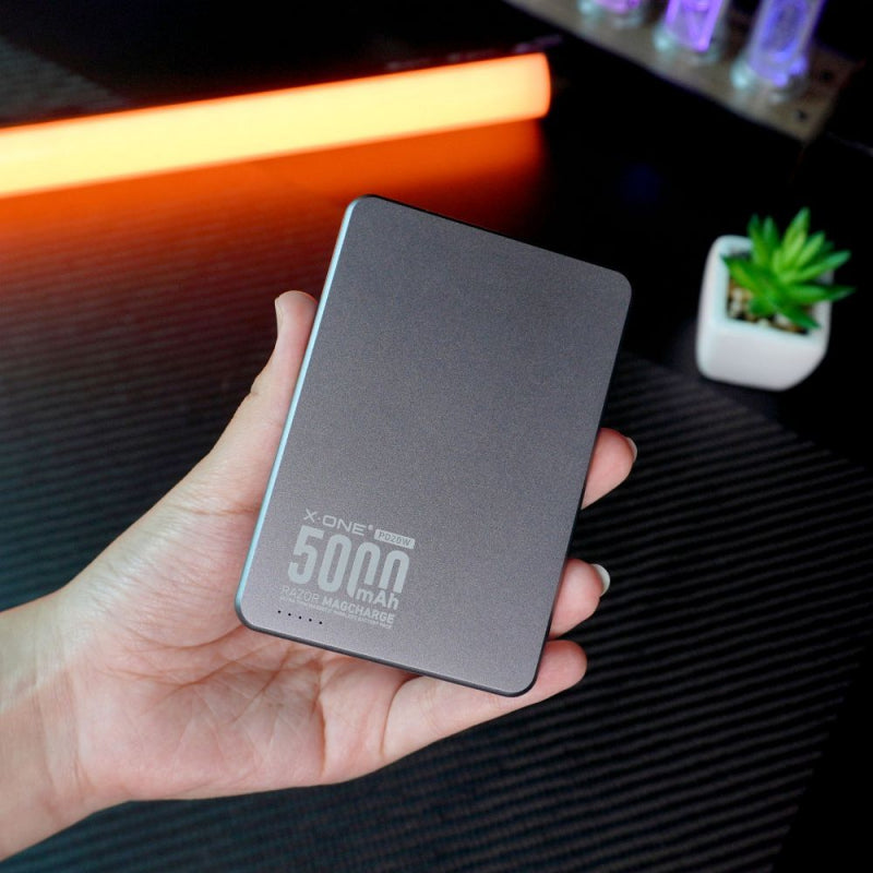 Baterie Externa Wireless X-One Razor Magcharge Ultraslim, 5000mAh, 15W, FQI, 1 x QI