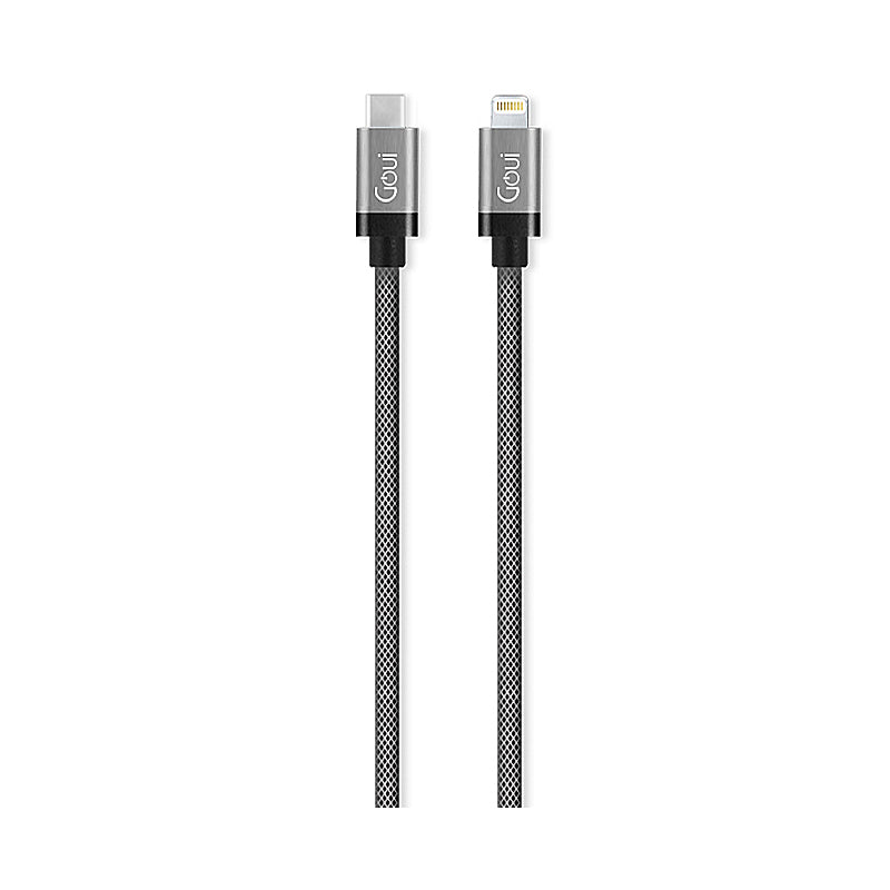 Cablu Date si Incarcare USB-C - Lightning Goui Metallic, 18W, 1m, Gri G-METALLICC94S