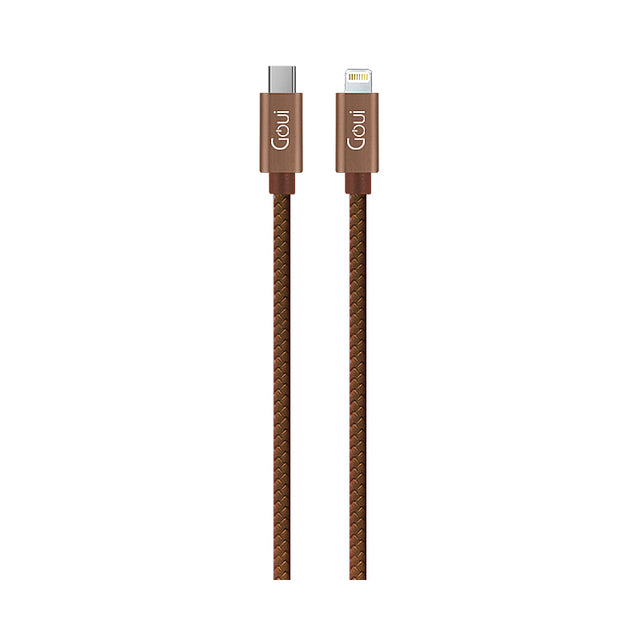 Cablu Date si Incarcare USB-C - Lightning Goui Fashion, 18W, 1m, Maro G-FASHIONC94BR