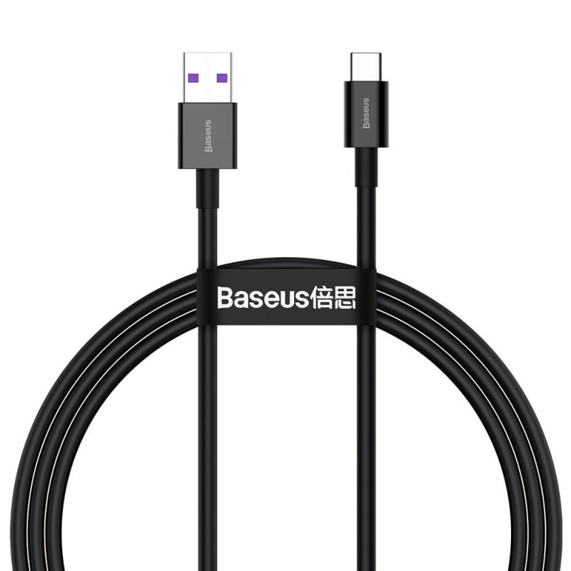 Cablu Date si Incarcare USB-A - USB-C Baseus Superior Series, 66W, 1m, Negru CATYS-01