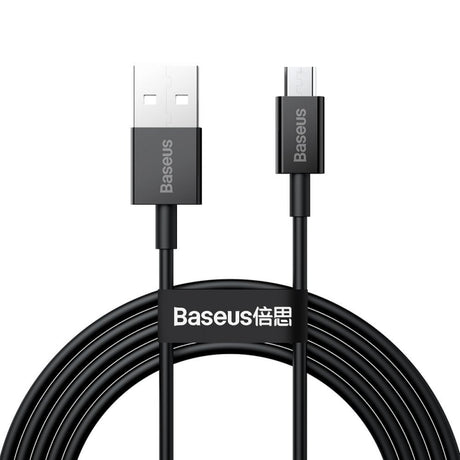 Cablu Date si Incarcare USB-A - microUSB Baseus Superior Series, 18W, 2m, Negru CAMYS-A01