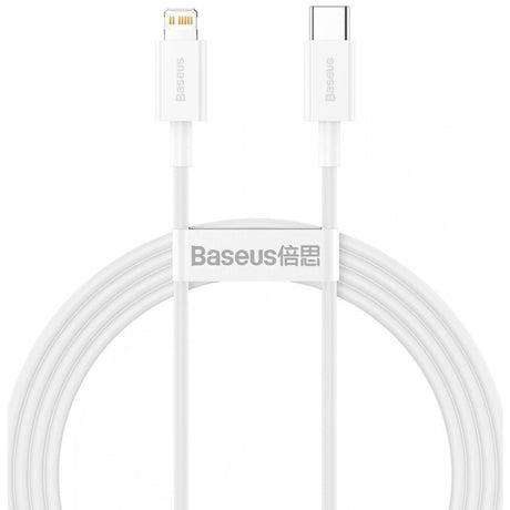 Cablu Date si Incarcare USB-C - Lightning Baseus Superior Series, 20W, 1.5m, Alb CATLYS-B02