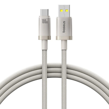 Cablu Date si Incarcare USB-A - USB-C Baseus Titanium, 100W, 1m, Argintiu P10378102G21-00