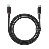 Cablu Date si Incarcare USB-C - USB-C Baseus Dura Series pentru MacBook, 100W, 2m, Negru - Rosu P10377803U01-03