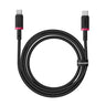 Cablu Date si Incarcare USB-C - USB-C Baseus Dura Series pentru MacBook, 100W, 2m, Negru - Rosu P10377803U01-03