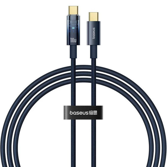 Cablu Date si Incarcare USB-C - USB-C Baseus Explorer, 100W, 1m, Bleumarin P10319704321-00