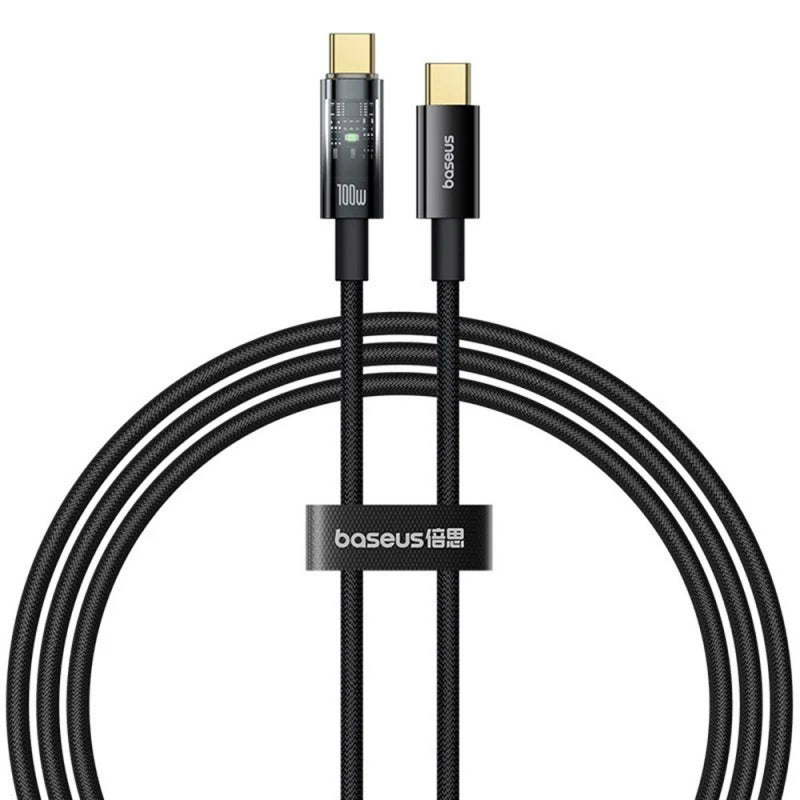 Cablu Date si Incarcare USB-C - USB-C Baseus Explorer, 100W, 1m, Negru P10319703111-00
