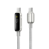 Cablu Date si Incarcare USB-C - USB-C Baseus Vipow Display, 100W, 2m, Gri P10381802851-01