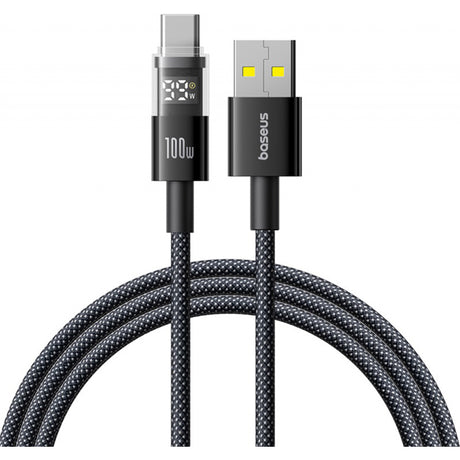 Cablu Date si Incarcare USB-A - USB-C Baseus Display 2, 100W, 2m, Negru P10382701111-00