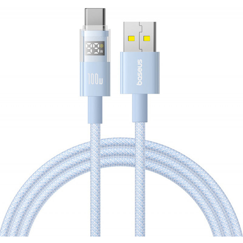 Cablu Date si Incarcare USB-A - USB-C Baseus Display 2, 100W, 1m, Albastru P10382701311-00