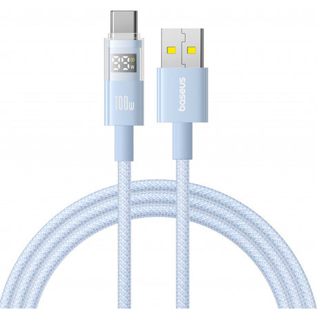 Cablu Date si Incarcare USB-A - USB-C Baseus Display 2, 100W, 1m, Albastru P10382701311-00