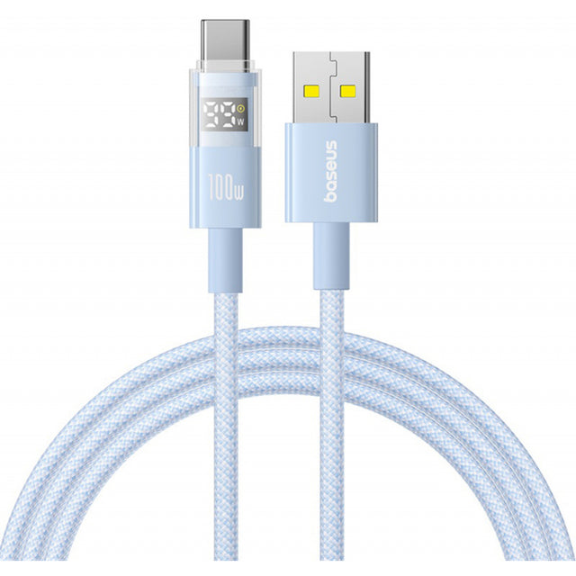 Cablu Date si Incarcare USB-A - USB-C Baseus Display 2, 100W, 1m, Albastru P10382701311-00