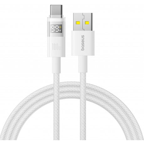 Cablu Date si Incarcare USB-A - USB-C Baseus Display 2, 100W, 1m, Alb P10382701211-00