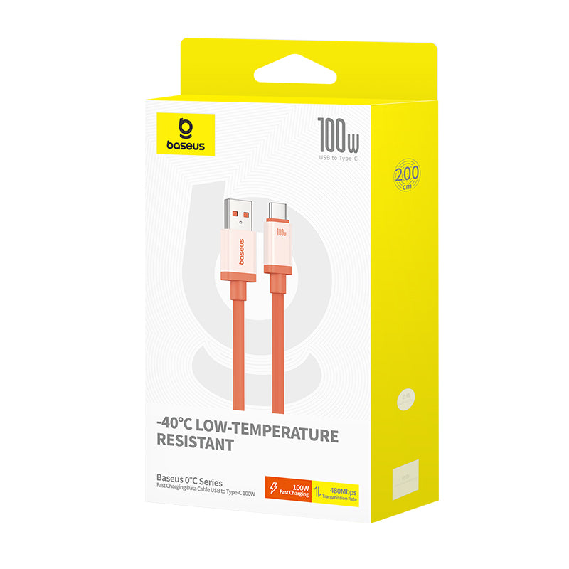 Cablu Date si Incarcare USB-A - USB-C Baseus Zero Degree Series, 100W, 2m