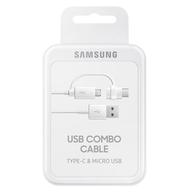 Cablu Date si Incarcare USB-A - USB-C / microUSB Samsung, 18W, 1.5m, Alb EP-DG930DWEGWW