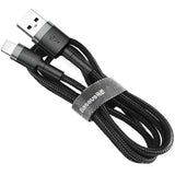 Cablu Date si Incarcare USB-A - Lightning Baseus Cafule, 18W, 0.5m, Gri CALKLF-AG1