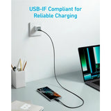 Cablu Date si Incarcare USB-C - USB-C Anker 322, 60W, 0.9m, Negru A81F5G11