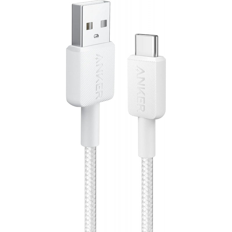 Cablu Date si Incarcare USB-A - USB-C Anker 322, 18W, 0.9m, Alb A81H5G21