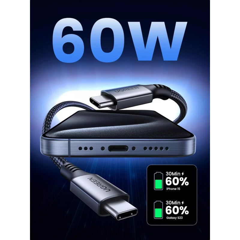 Cablu Date si Incarcare USB-C - USB-C UGREEN US567, 60W, 2m