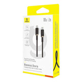 Cablu Date si Incarcare USB-C - USB-C Baseus Dura Series pentru MacBook, 100W, 2m, Auriu - Negru P10377803U01-02